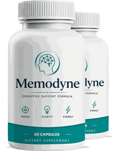 Memodyne two-bottle supply, 60 servings from the 2026 production run